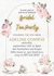 Rosy Tea Party Bridal Shower Card Invitation - Elegant Floral Digital Invite