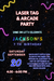 Laser Tag Arcade Card Birthday Party Invitation - customizable theme card invite