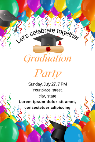 Celebrate your graduation in style digital invitation - Perfect for high school & college grads