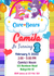 Care Bears Theme Party Card Digital Invitation - Custom Baby Shower Party Card