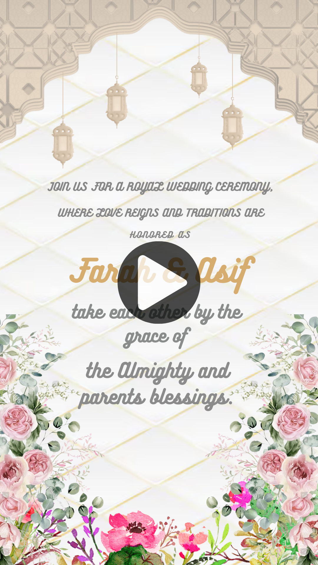 Mughal-Inspired Wedding Video Invitation – Luxurious Digital Animation Video Invite