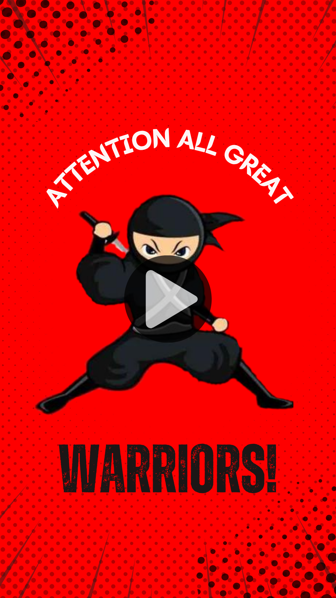 American Ninja Boy Birthday Video Invitation – Ninja Themed Party Digital Invite for Kids