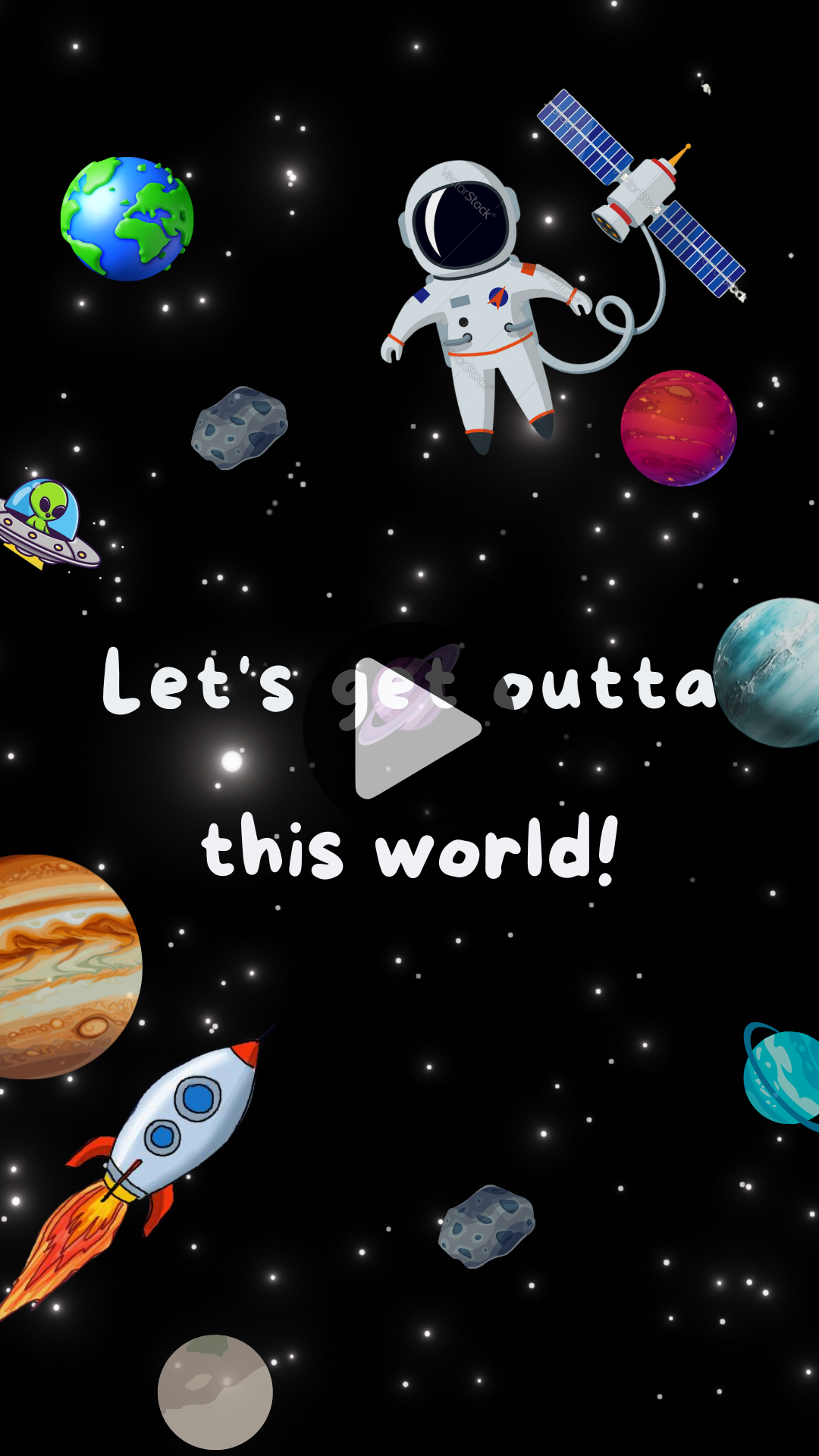 Outer Space Animated Video Invitation – Boys Birthday Party Digital Invite
