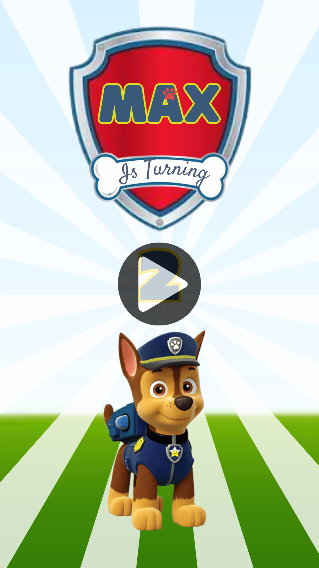 Paws Paw Patrol Birthday Party Video Invitation - Animated Paws Paw Theme Digital Invites