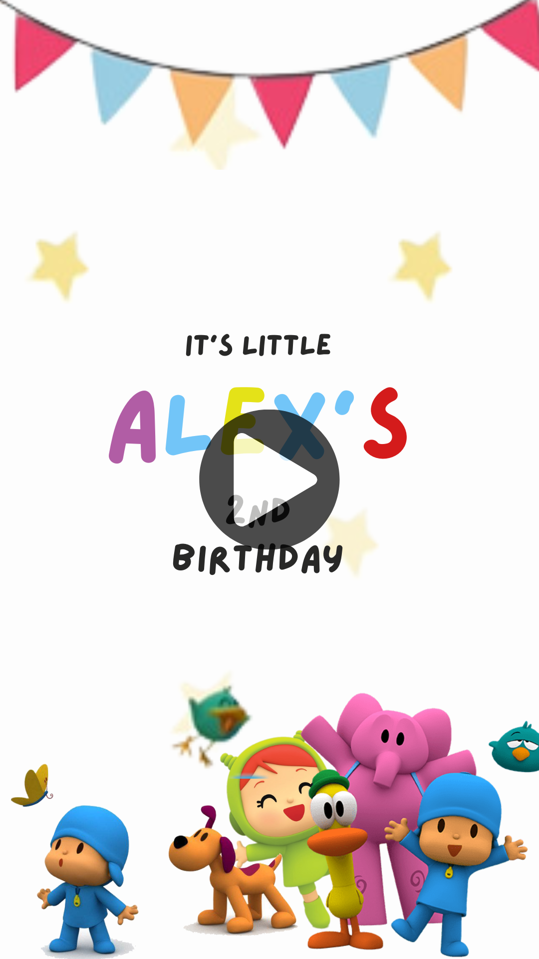 Pocoyo Birthday Party Digital Invitation – Animated Video Invite for Kids