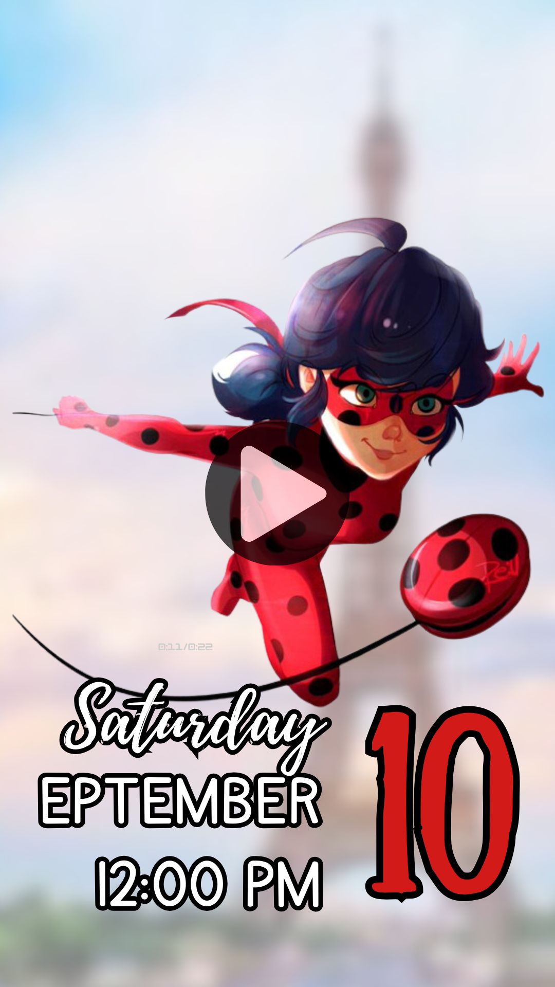 Miraculous Ladybug & Cat Noir Birthday Video Invitation – Animated Digital Party Invite for Kids