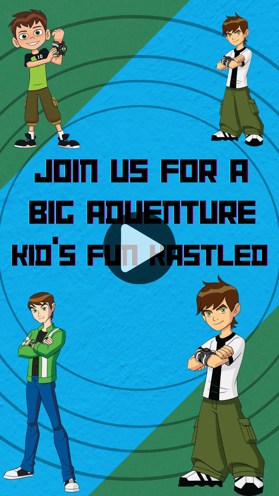 Ben 10 Birthday Party Video Invitation – Animated Ben 10 Themed Party Digital Invite for Kids