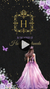 Lavender Princess Quinceañera Video Invitation – Black, Purple & Gold Theme Digital Invite