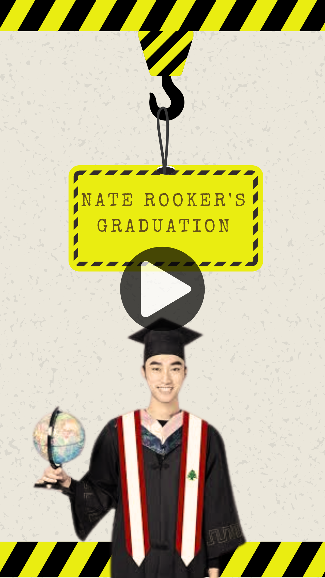 Construction Themed Graduation Video Invitations - Unique Builder Party Theme Digital Invite