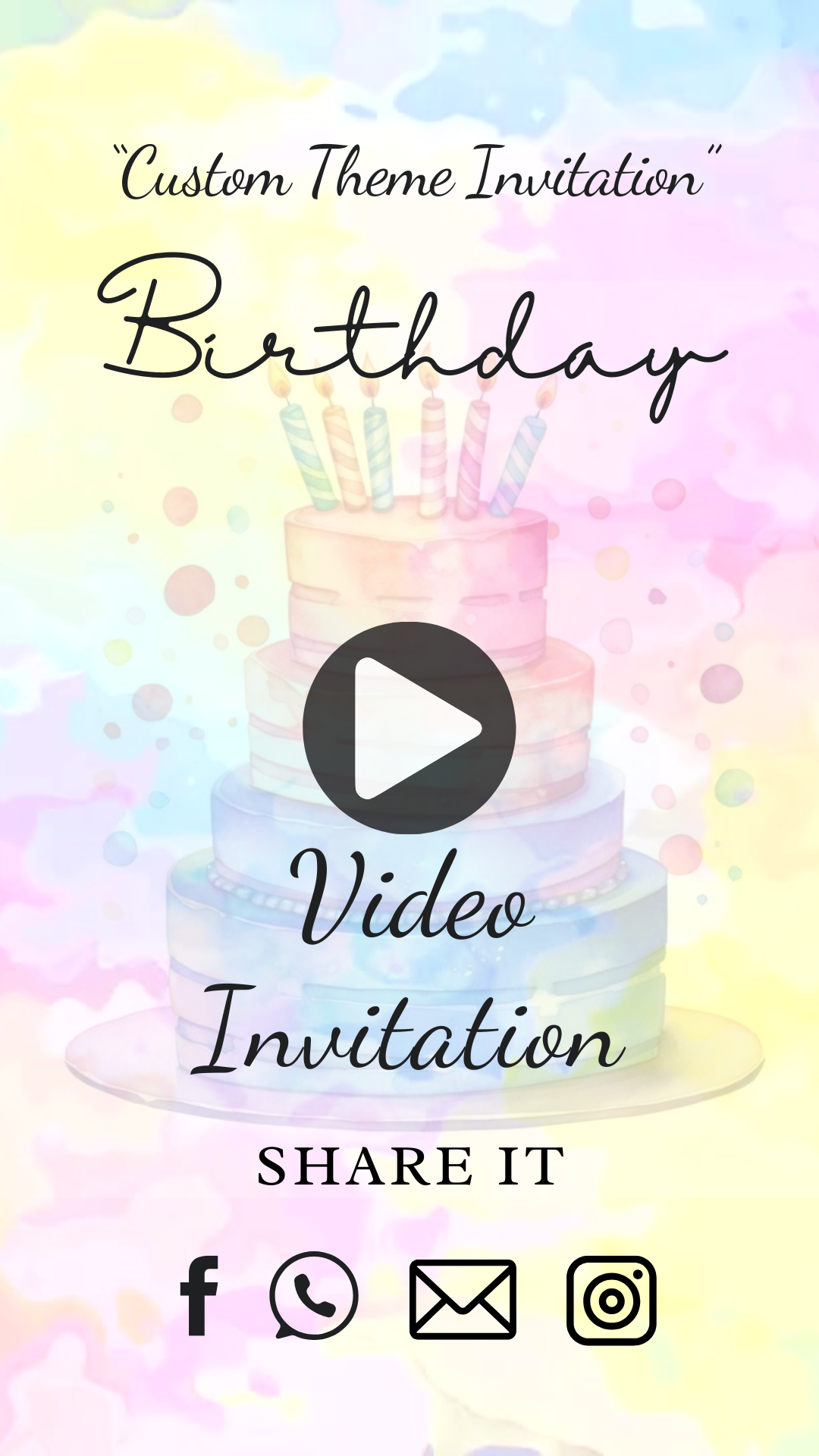 Animated Birthday Party Video Invitation – Custom Theme Digital Invite