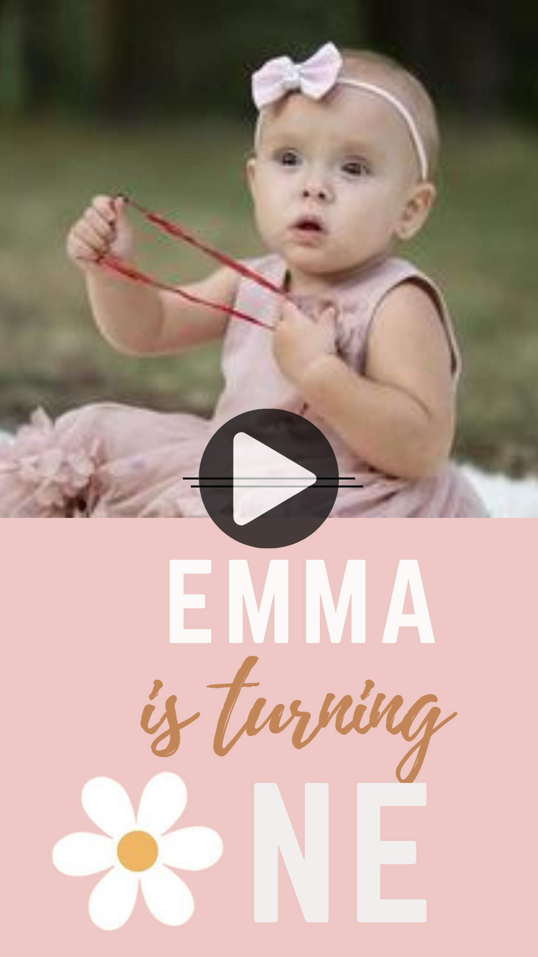 Charming Daisy Themed Birthday Video Invitation for Girls - Sweet & Custom Girl’s Party Digital Invite