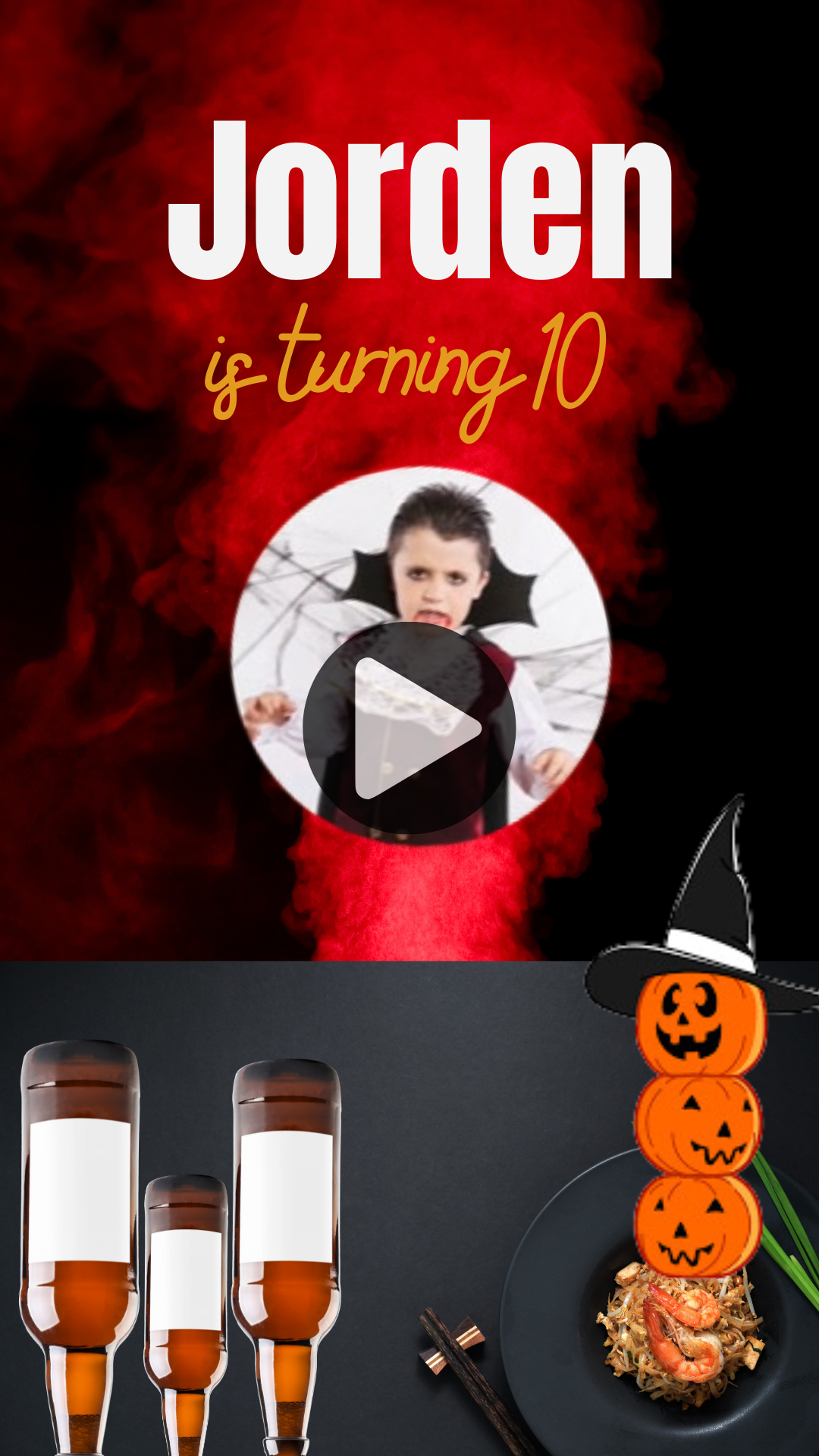 Fright Night Halloween Party Digital Invitation – Scary Theme Party Video Invitation