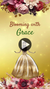 Gold & Burgundy Quinceanera Party Theme Video Invitation - Gold & Burgundy Theme Digital invite Invite