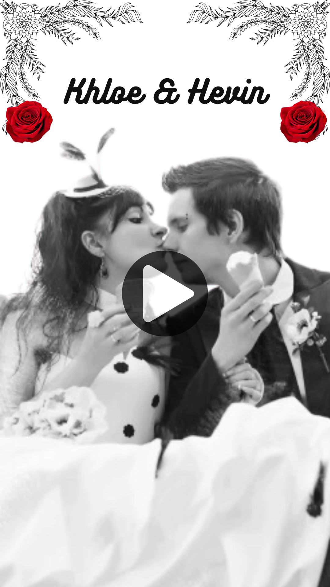 Gothic Theme Wedding Video Invitation – Dark Romance Gothic Theme Digital Wedding Invite