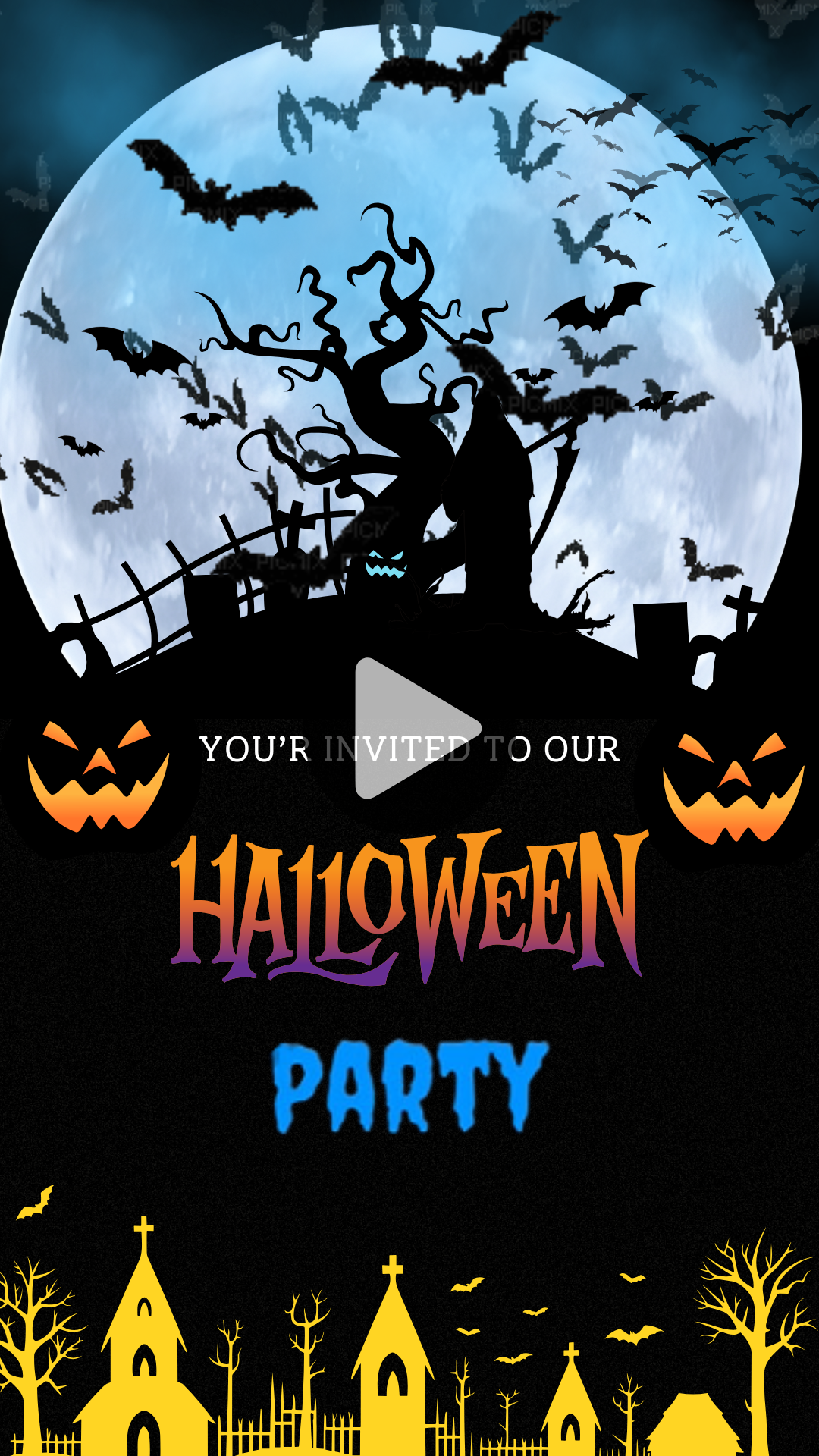 Animated Halloween Spooky Party Video Invitation – Custom Spooky Theme Digital Invite