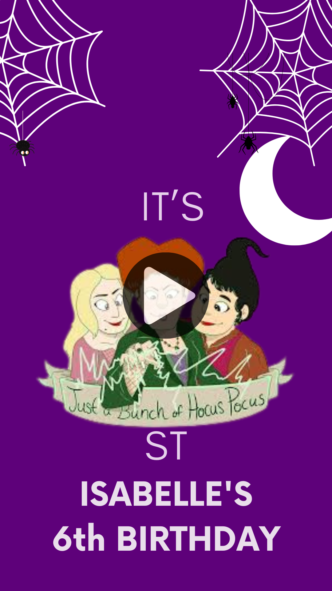 Hocus Pocus Halloween Party Video Invitation – Custom Magical Celebration Digital Invite