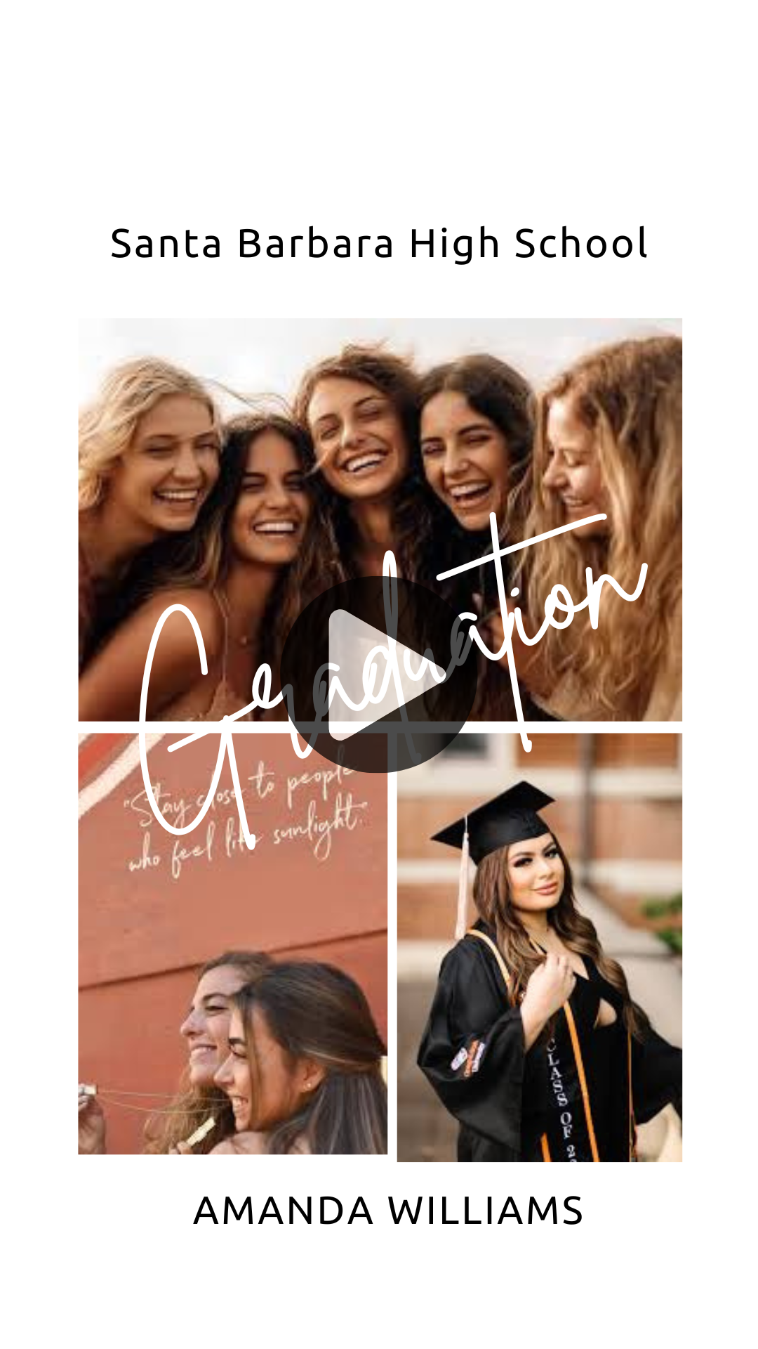 2023 Session Graduation Custom Theme Video invitation - Graduation Party Video Invites