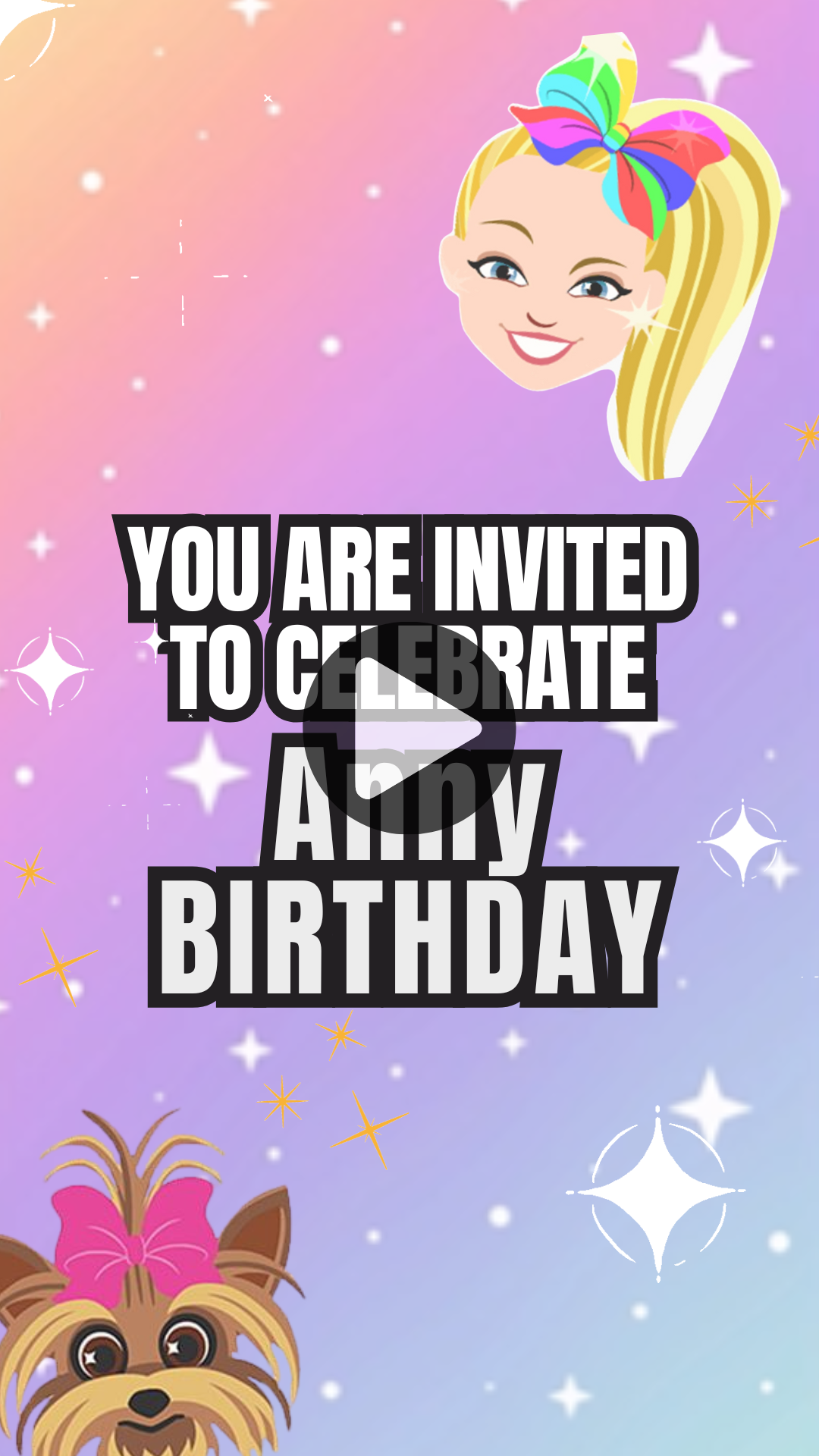 Jojo Siwa Theme Birthday Video Invitation – Sparkle, Dance & Celebrate in Style!