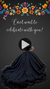 Mexican Fiesta Black Floral Quinceañera Video Invitation - Elegant Folk Art Digital Invite